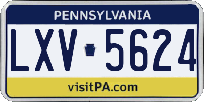 PA license plate LXV5624