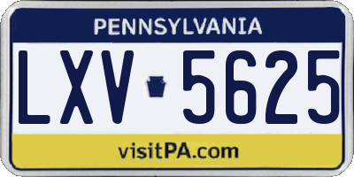 PA license plate LXV5625
