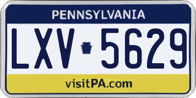PA license plate LXV5629