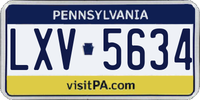 PA license plate LXV5634