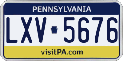 PA license plate LXV5676