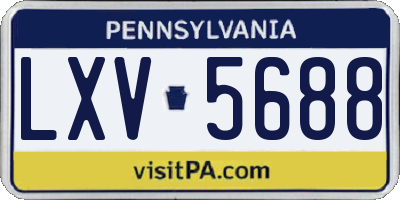 PA license plate LXV5688