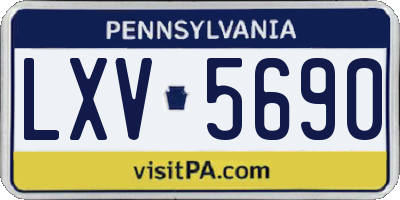 PA license plate LXV5690