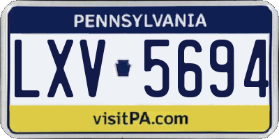 PA license plate LXV5694