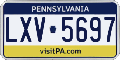 PA license plate LXV5697