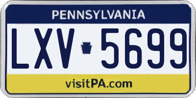 PA license plate LXV5699