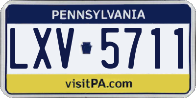 PA license plate LXV5711