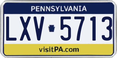 PA license plate LXV5713
