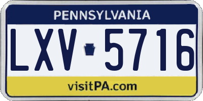 PA license plate LXV5716