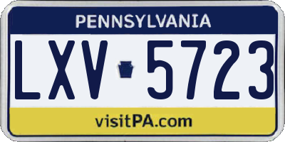 PA license plate LXV5723