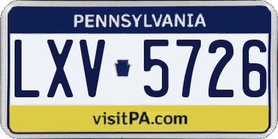 PA license plate LXV5726