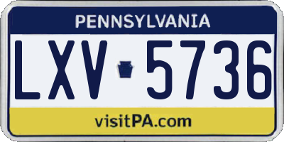 PA license plate LXV5736