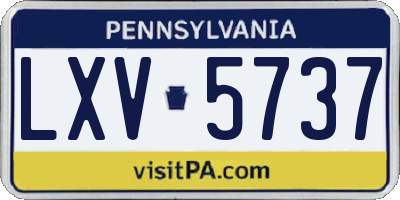 PA license plate LXV5737