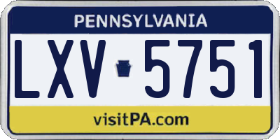 PA license plate LXV5751