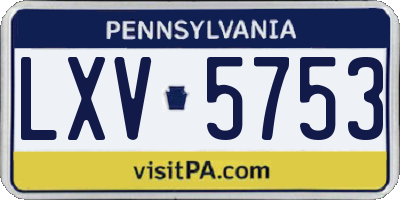 PA license plate LXV5753