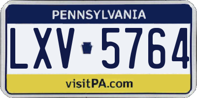 PA license plate LXV5764