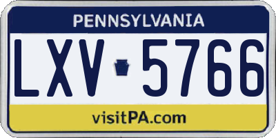PA license plate LXV5766