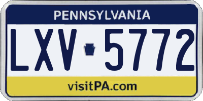 PA license plate LXV5772
