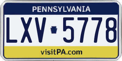 PA license plate LXV5778