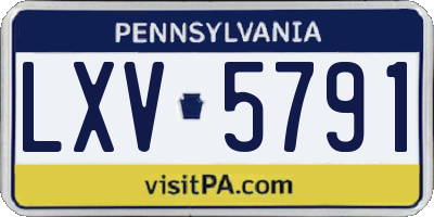 PA license plate LXV5791