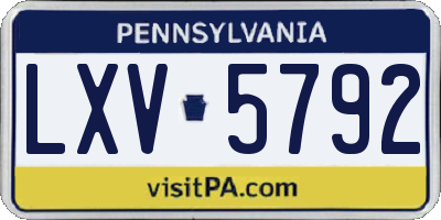 PA license plate LXV5792