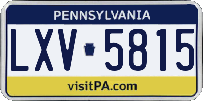 PA license plate LXV5815