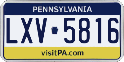 PA license plate LXV5816