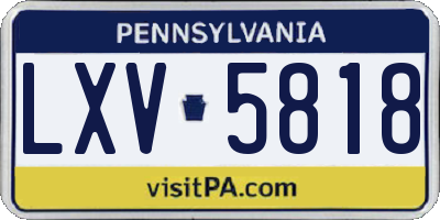 PA license plate LXV5818