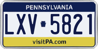 PA license plate LXV5821
