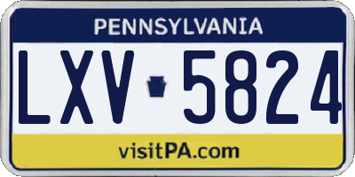 PA license plate LXV5824