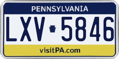 PA license plate LXV5846