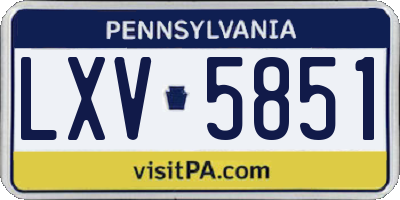 PA license plate LXV5851