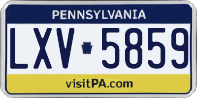 PA license plate LXV5859