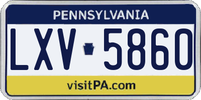 PA license plate LXV5860