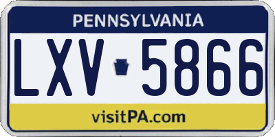 PA license plate LXV5866