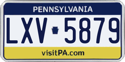 PA license plate LXV5879