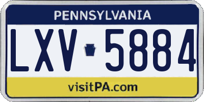 PA license plate LXV5884