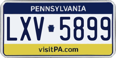 PA license plate LXV5899