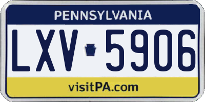 PA license plate LXV5906
