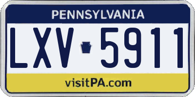PA license plate LXV5911