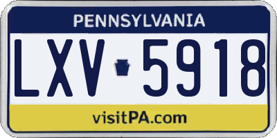 PA license plate LXV5918