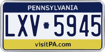 PA license plate LXV5945