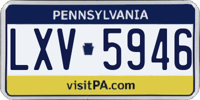 PA license plate LXV5946