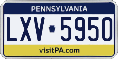 PA license plate LXV5950