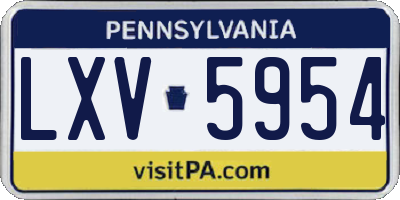 PA license plate LXV5954