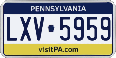 PA license plate LXV5959