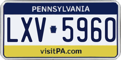 PA license plate LXV5960