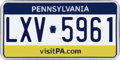 PA license plate LXV5961