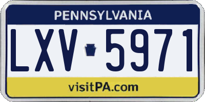 PA license plate LXV5971