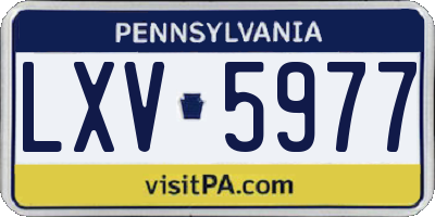 PA license plate LXV5977